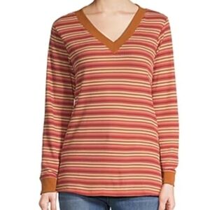 St. John's Bay Womens V Neck Long Sleeve Thermal Top Size 1X New With Tags!